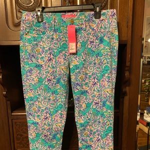 New Lilly Pulitzer South Ocean Skinny Crop Size 12